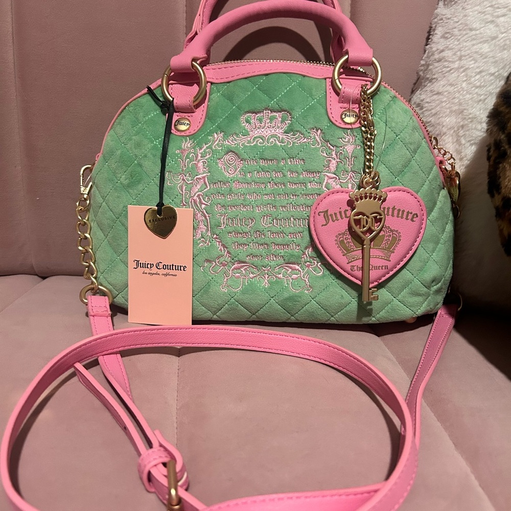 Juicy Couture Juicy Tale Crossbody Retro Green Pink TikTok Viral Bowler